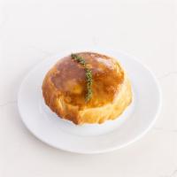 CUP FRENCH ONION SOUP · served with a crispy puff pastry dome, croutons & swiss cheese