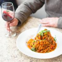 Paleo Spaghetti Squash Bolognese (GF) (DF) · Naturally gluten-free spaghetti squash roasted at 400 degrees to produce tender scratch made...