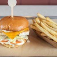 Grilled Chicken Sandwich · Grilled chicken, mayo, lettuce, tomato and melted aged cheddar. Served with French Fries. Up...