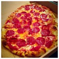 Classic Pepperoni Pizza · Mozzarella, pepperoni and red sauce.