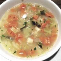 Soup · Available everyday. Chicken noodle soup or pasta fagioli.