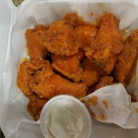 Jumbo Wings · Cooked wing of a chicken coated in sauce or seasoning.