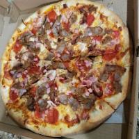 Meat Lover Pizza · Ham, pepperoni, bacon, sausage, and meatballs.
