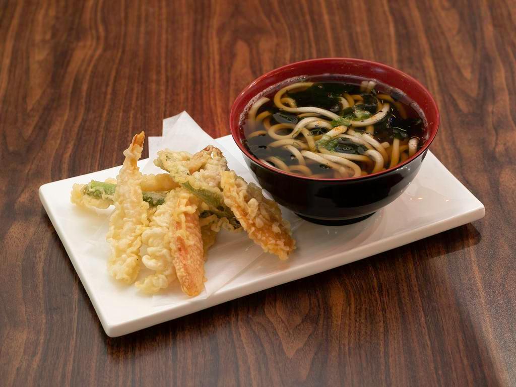 Udon Soup (Shrimp) · Udon soup with Shrimp Tempura 