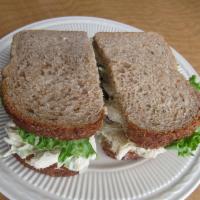 Chicken Salad Sandwich · Homemade chicken salad with grapes and celery.