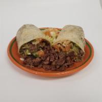 Steak Burrito · Guacamole and Mexican salsa.