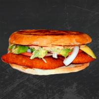 Fish Torta · Lettuce, tomatoes, onions, avocado and Thousand Island.