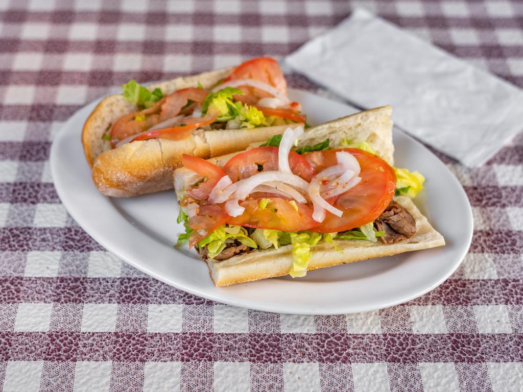 Cheese Steak Hoagie · Cheese, steak, lettuce, tomato and raw onions.