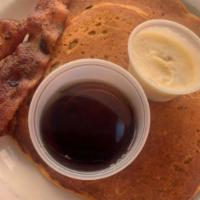 6. Buttermilk Pancakes · Add banana, blueberries, chocolate chips, granola or pecans for an extra charge.