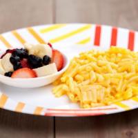 Kids Mac and Cheese · Served with fresh fruit.