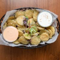 Fried Pickles  · buttermilk ranch, roasted chili remoulade