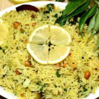 Lemon Rice · Tempered curry leaves, dry red chilies, fresh coriander.