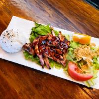 Kid's Chicken Teriyaki · Grilled chicken with house-made teriyaki sauce. Served with smaller portion of meat and one ...