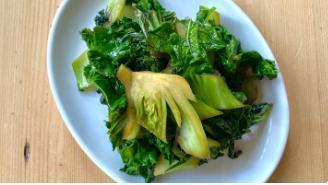 Sautéed Greens · mix of sauteed kale & bok choy seasoned with braggs aminos