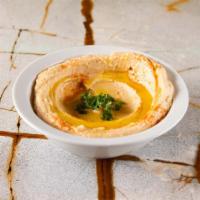 Original Hummus (V,GF) · Vegan and gluten free. Served with pita bread