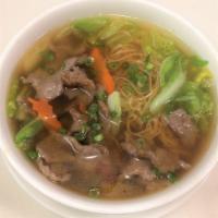 S4. Beef Noodle Soup · Savory light broth with noodles.