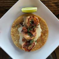 Yucatan Taco · Shrimp, Chorizo, Melted queso, Cilantro.
