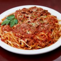 Pasta with Bolognese · Meat sauce.