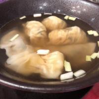 H1. Shrimp Wonton, Shrimp Dumpling, Cilantro and Preserved Egg Dumpling Soup · Savory soup with dumplings. 