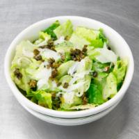 Caesar Salad · Romaine with crispy capers and garlic croutons. Select Gluten Free for no croutons.