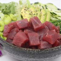 Reg. Ahi Tuna  Salad Bowl · Choice of protein with salad base, pickled cucumber, avocado, carrot, red cabbage, edamame, ...