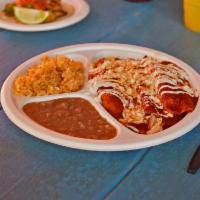 Camaron Enchilada · Fried shrimp.