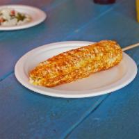 Mexican Corn on The Cob · Comes with Mexican cream, cheese and chili powder.