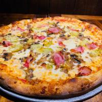 Quatro Stagioni Specialty Pizza · Ham, artichokes, mushrooms, sausage, cheese, and sauce.
Any additional toppings will result ...