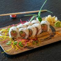 Spicy Tuna Roll · Tuna, cucumber, and sesame seed served with kimchi sauce.