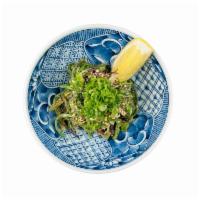 Kaiso Seaweed Salad · Mixed seaweeds, sesame dressing, green onion, lemon. Vegetarian.