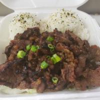 5. Ribeye Teriyaki Beef  · Includes furikake rice and side of mac salad. Extra teriyaki sauce will add extra charge.