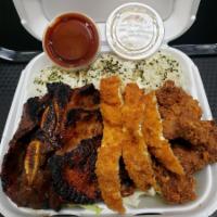 Famous 5 Star  · Bbq Chicken, Kalbi Beef Short Ribs, Teriyaki Beef, Chicken Katsu, Lefty-J's Crispy Fried Chi...