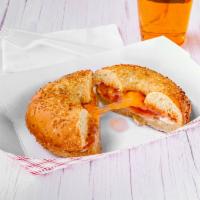 T Street Bagel Sandwich · Cheddar, red onion, tomato and chive cream cheese.