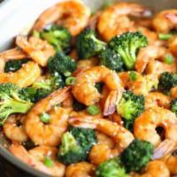 26. Ginger Shrimp with Broccoli · Cantonese style sauteed with fresh broccoli, carrot and hints of ginger and garlic.
