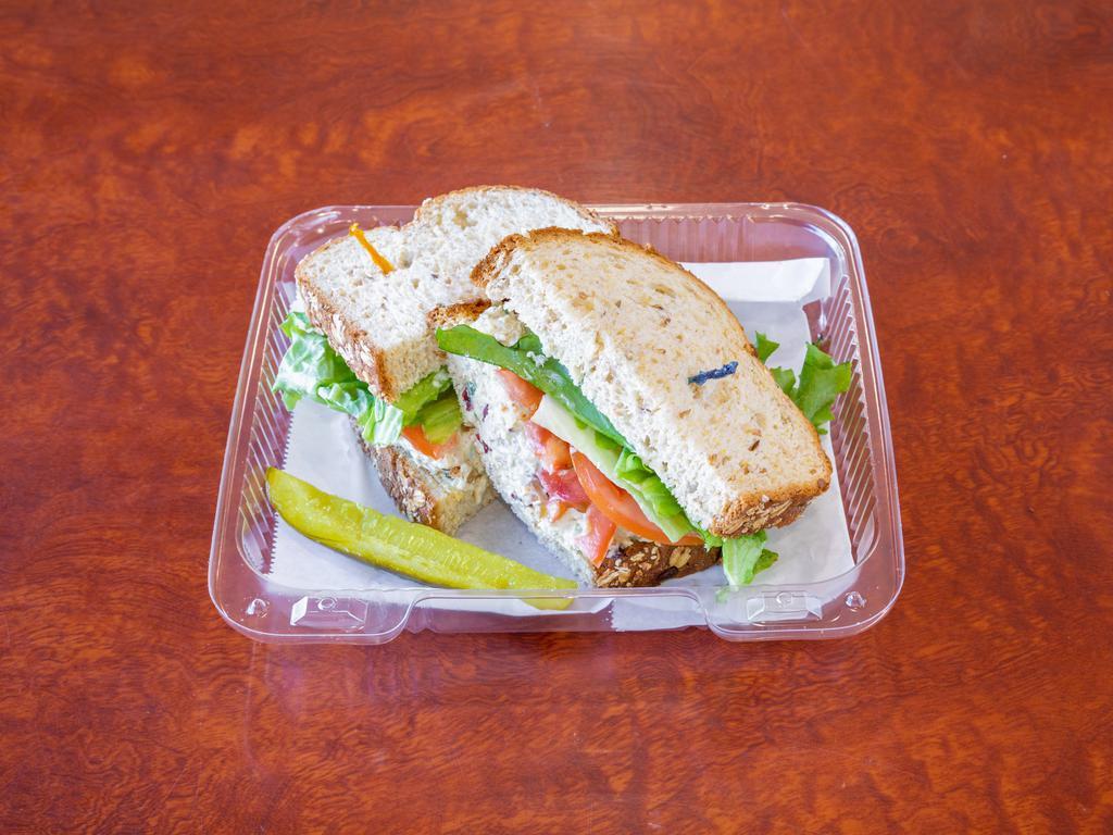 House Walnut Chicken Salad Sandwich · Lettuce, tomato and mayo.