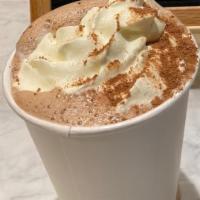 Hot chocolate 16 oz. · real dark chocolate + dutch cocoa with your choice of steamed milk 