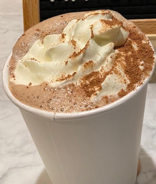 Hot chocolate 16 oz. · real dark chocolate + dutch cocoa with your choice of steamed milk 