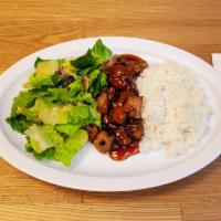 Chicken Teriyaki Special · Served with rice and salad.