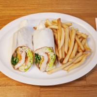 California Wrap · Served with fries or salad.