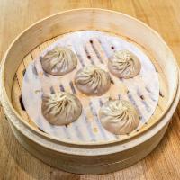 spicy pork xiao long bao · five (5) pieces of pork xiao long bao.  served with ginger and vinegar.
(handmade and delica...
