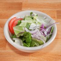 Side Salad · A side-serving of Frank's lettuce mix with red onion and tomato. Includes a 2 oz. small side...