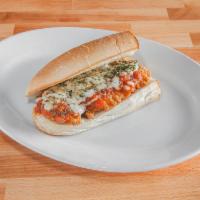 Chicken Parmesan Sandwich · Breaded chicken, tomato sauce, and cheese sandwich. 