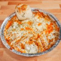 Baked Ziti Pasta · Frank's specialty item! A pile of our ziti pasta mixed with ricotta and mozzarella cheeses t...
