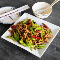 Shredded Pork and Chili Pepper · Spicy.