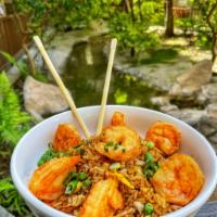 Shrimp Fried Rice* · Eggs, Green Onions, Peas, Carrots
