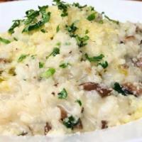 Risotto Funghi · Mushroom, Parmesan and truffle oil.