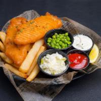 Award Winning Fish and Chips · Our signature best selling 5 star award winning dish is made with white icelandic cod, hand ...