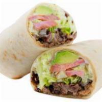 Burritos · Served with your choice of meat, lettuce, tomato, avocado, beans, cheese and sour cream. Veg...