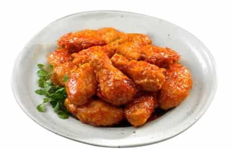 Wings of Fire · -bb wings tossed in a our semi-sweet and Extra hot spicy sauce