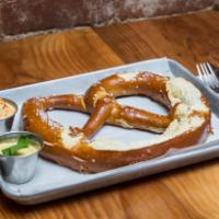 Best Pretzel in NYC  · Served with house made Hungarian Liptauer cheese and paprika. Liptauer contains anchovies.
